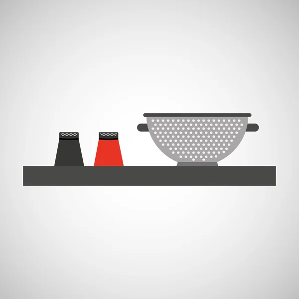 Utensilios de cocina alimentos Cookware — Vector de stock