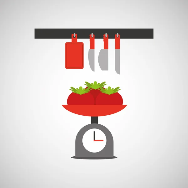 Ustensiles de cuisine nourriture — Image vectorielle
