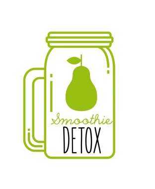 Armut Detoks simgesi. Smoothie ve Meyve Suyu tasarımı. Vektör grafiği