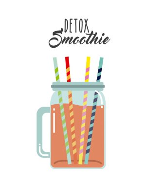 Detoks simgesi. Smoothie ve Meyve Suyu tasarımı. Vektör grafiği