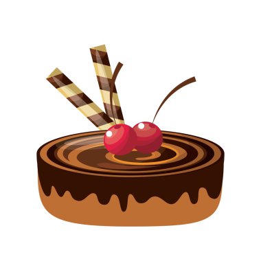 pasta simgesi. Fırın tasarımı. Vektör grafiği