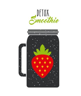 Detoks simgesi. Organik gıda tasarımı. Vektör grafiği