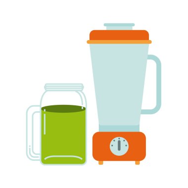 Detoks ve blender simgesi. Organik gıda tasarımı. Vektör grafiği