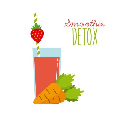 Detoks simgesi. Organik gıda tasarımı. Vektör grafiği