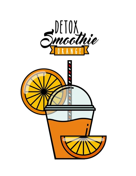 Detox oranžová ikona. Koktejl a šťáva design. Vektorové grafiky — Stockový vektor