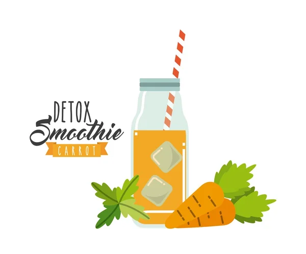 Καρότο Detox εικονίδιο. Σχεδιασμός smoothie και χυμό. Διανυσματικό γραφικό — Διανυσματικό Αρχείο