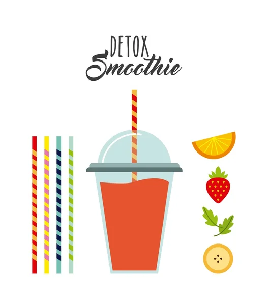 Ikona tropického detoxu. Design smoothie a Juice. Vektorová grafika — Stockový vektor