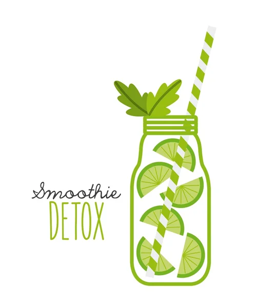 Icona Lemon Detox. Smoothie e Juice design. Grafico vettoriale — Vettoriale Stock