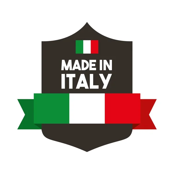 Vlag en schild icoon. Italië cultuur ontwerp. Vectorafbeelding — Stockvector