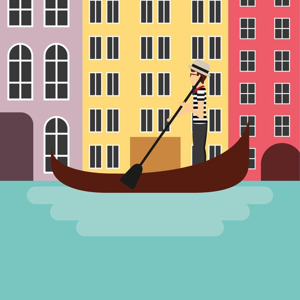 Venecia city icon. Italy culture design. Vector graphic