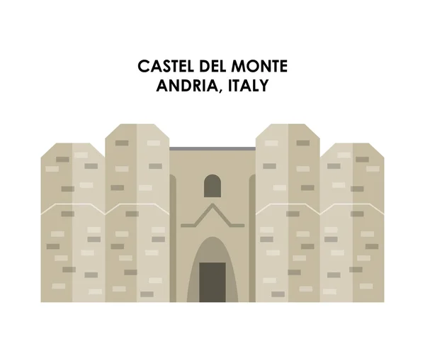 Ícone Castel de Monte. Itália cultura design. Gráfico vetorial — Vetor de Stock