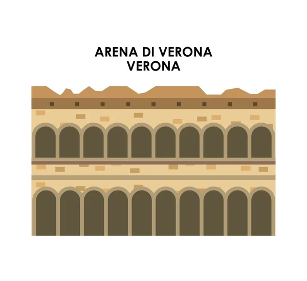 Icono de Arena di verona. Italia cultura diseño. Gráfico vectorial — Vector de stock