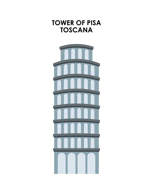 피사 아이콘의 타워입니다. 이탈리아 문화 디자인. 벡터 그래픽 — 스톡 벡터