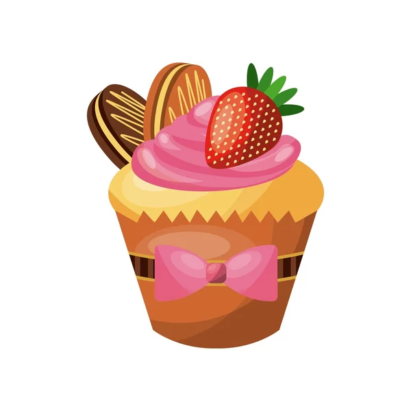 Cupcake ikonra. Pékség design. Vektorgrafikus — Stock Vector