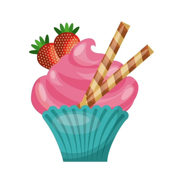 Cupcake icon. Bakery design. Vector graphic — Stock Vector