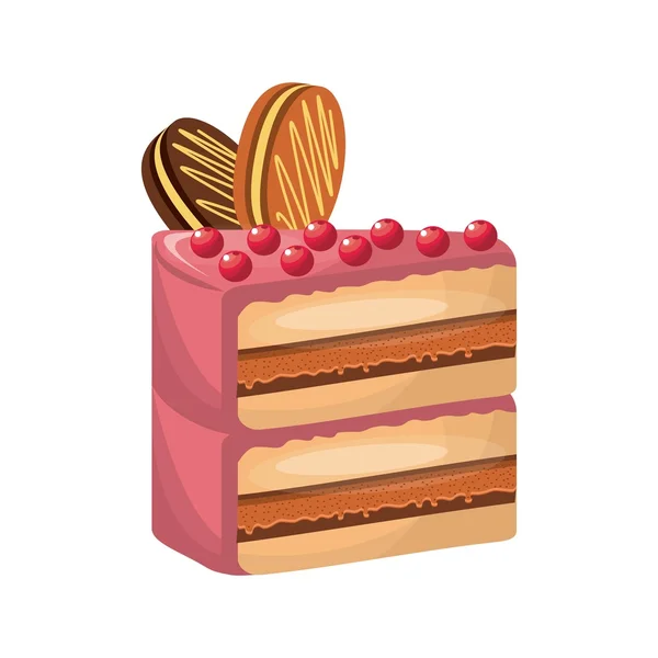 Het pictogram van de taart. Bakkerij ontwerp. Vectorafbeelding — Stockvector