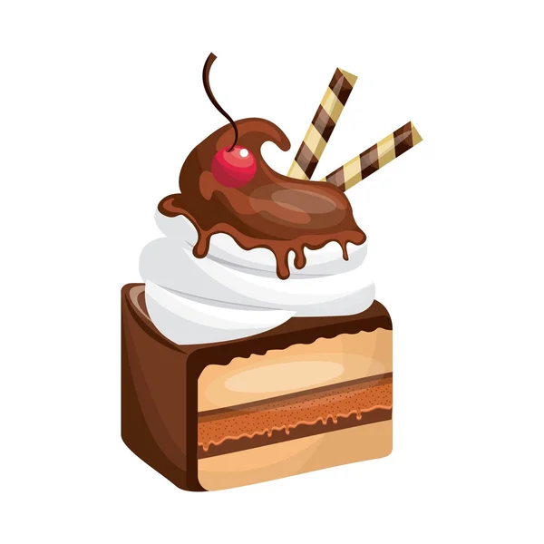 Het pictogram van de taart. Bakkerij ontwerp. Vectorafbeelding — Stockvector