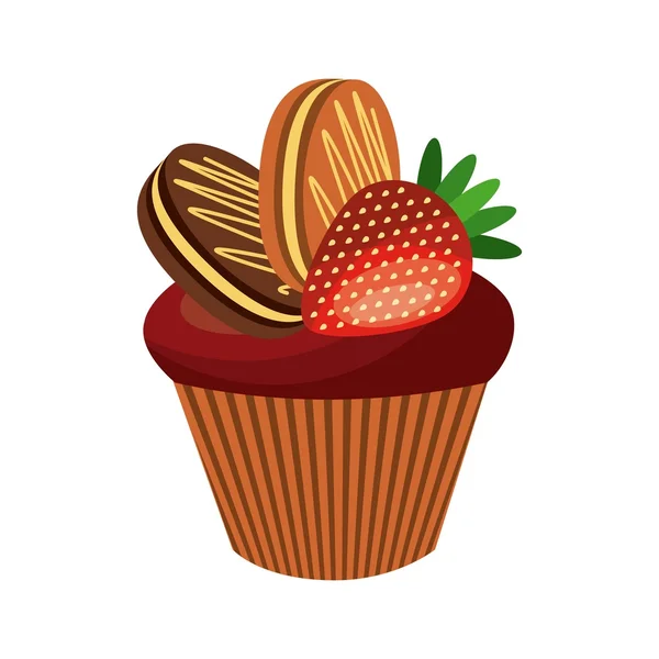 Cupcake Ikone. Bäckereidesign. Vektorgrafik — Stockvektor