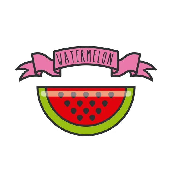 Watermeloen icoon. Biologisch voedsel ontwerp. Vectorafbeelding — Stockvector