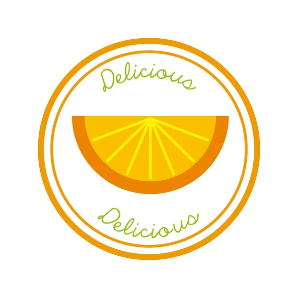 Une icône orange. Design alimentaire biologique. Graphique vectoriel — Image vectorielle