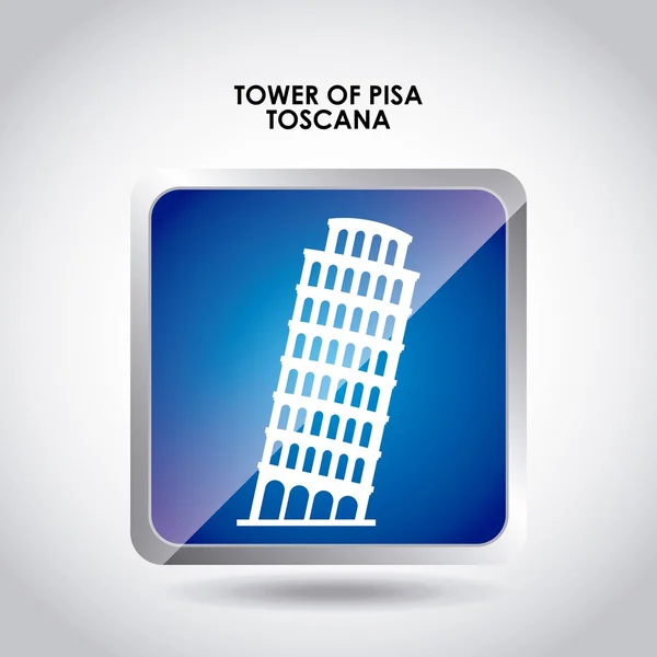 ピサアイコンの塔。イタリアの文化デザイン。ベクトルグラフィック — ストックベクタ