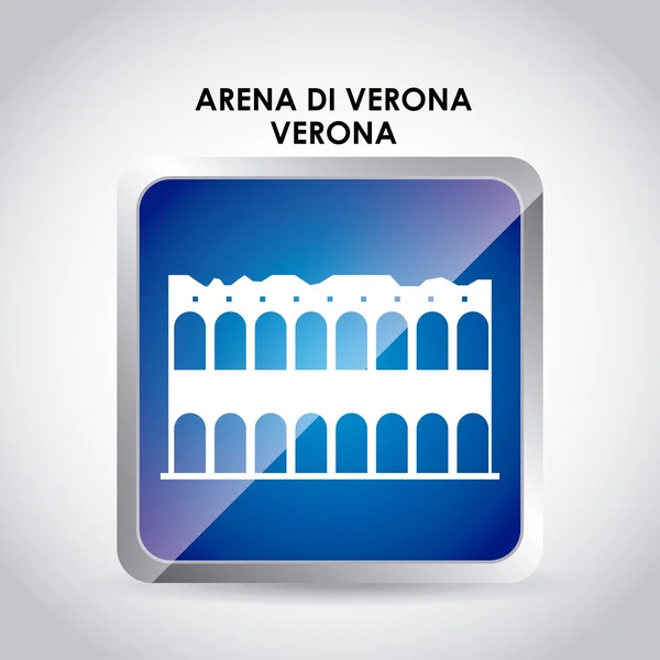 Ikona arény di Verona. Italský kulturní design. Vektorová grafika — Stockový vektor