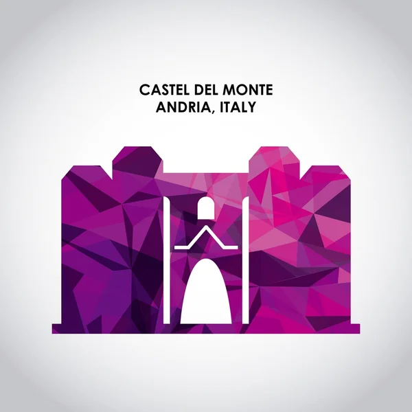 カステル・デル・モンテのアイコン。イタリアの文化デザイン。ベクトルグラフィック — ストックベクタ