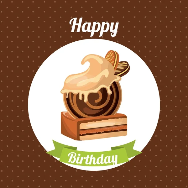 Cake icon. Happy Birthday design. Vector graphic. — Stock Vector