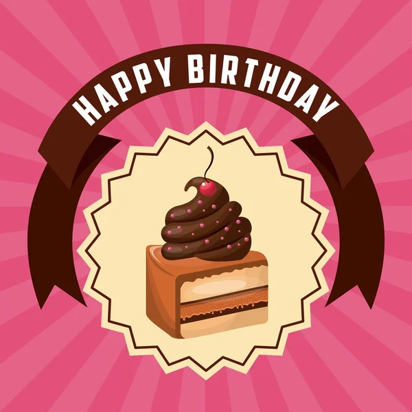 Cake icon. Happy Birthday design. Vector graphic. — Stock Vector
