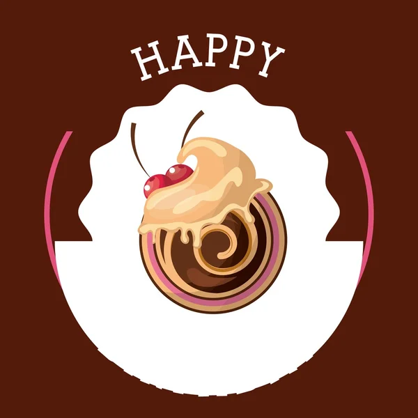 Icône pâtisserie. Joyeux anniversaire. Graphique vectoriel . — Image vectorielle