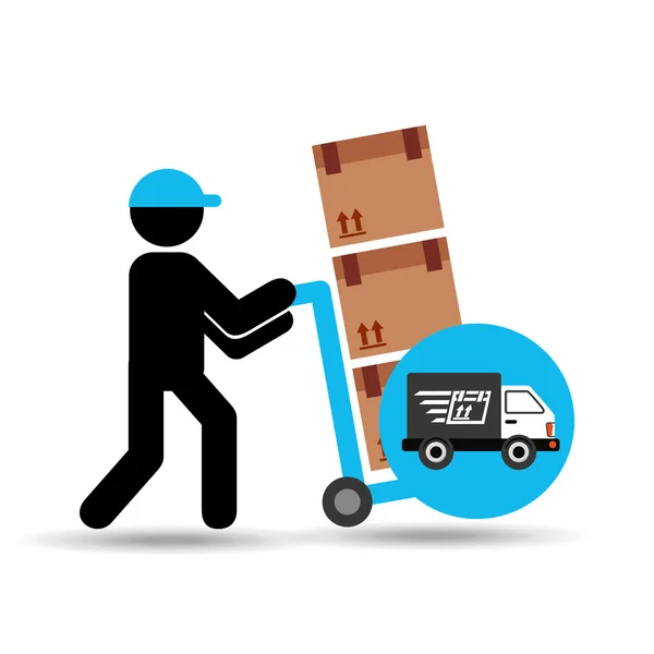 Transportation delivery service box warehouse — Stock Vector