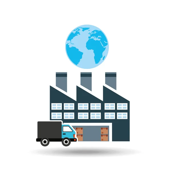 Transporte entrega caixa de serviço armazém — Vetor de Stock