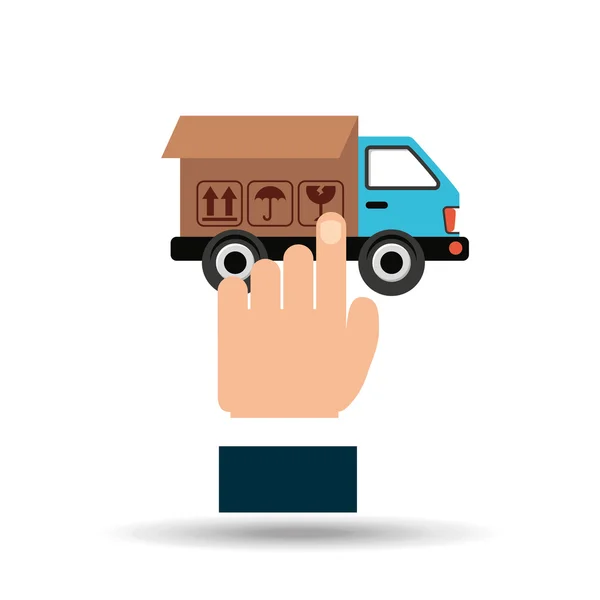 Transport livraison boîte de service entrepôt — Image vectorielle
