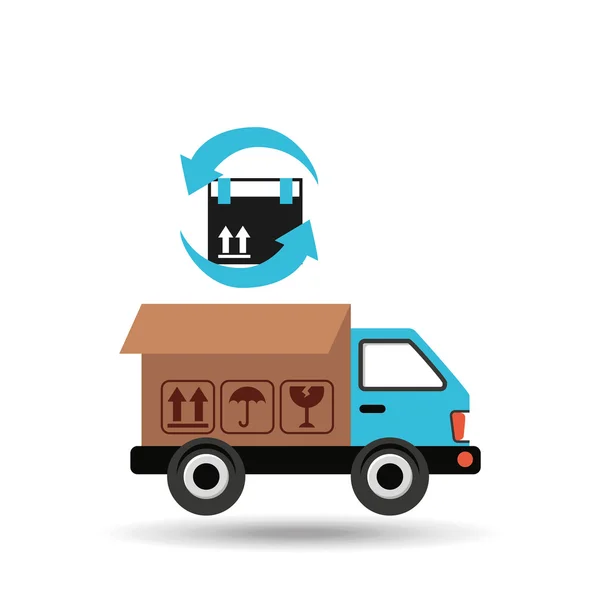 Transporte entrega caja de servicio almacén — Vector de stock