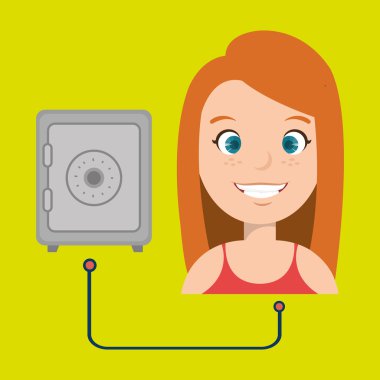 güvenli boxisolated simgesi tasarım kadınla