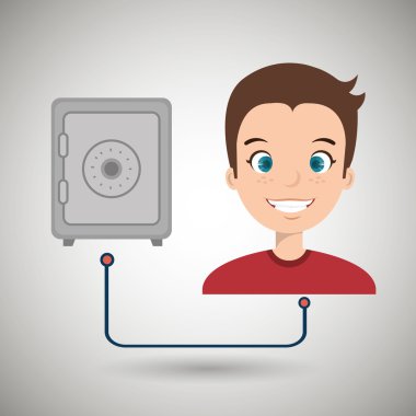 adam güvenlik Kasası izole simgesi tasarım ile