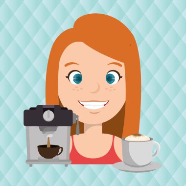 insanlar ve kahve simgesi tasarım