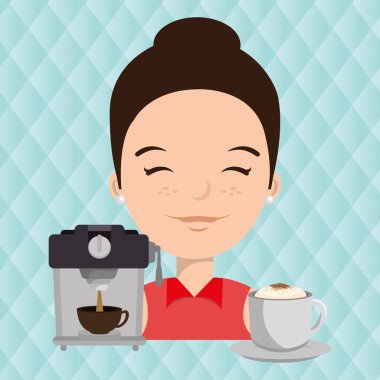 insanlar ve kahve simgesi tasarım