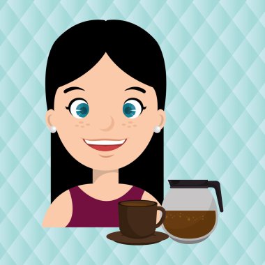 insanlar ve kahve simgesi tasarım