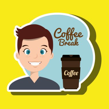 insanlar ve kahve simgesi tasarım