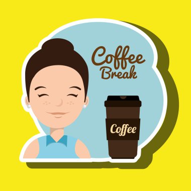 insanlar ve kahve simgesi tasarım