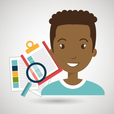 Erkekler ve kağıtları izole simgesi tasarım