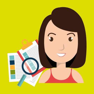 Kağıtları izole simgesi tasarım kadınlarla