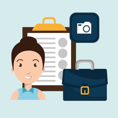 çalışan kadın izole simgesi