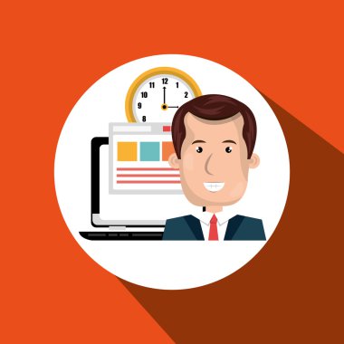 adam ve bilgisayar simgesi tasarım izole