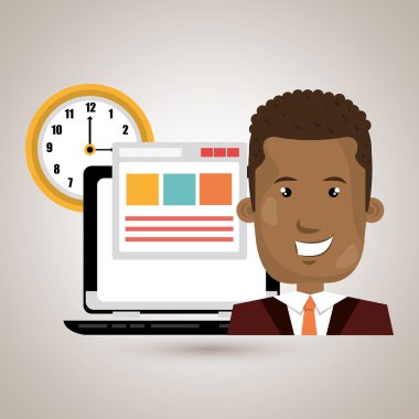 adam ve bilgisayar simgesi tasarım izole