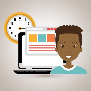 adam ve bilgisayar simgesi tasarım izole