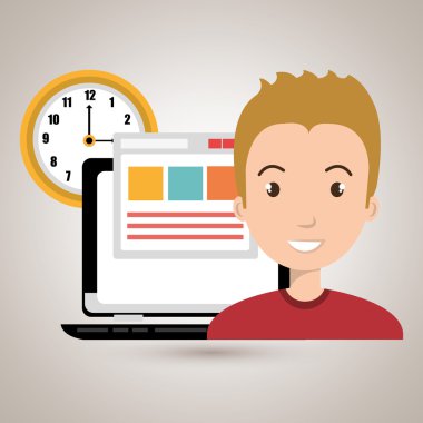 adam ve bilgisayar simgesi tasarım izole