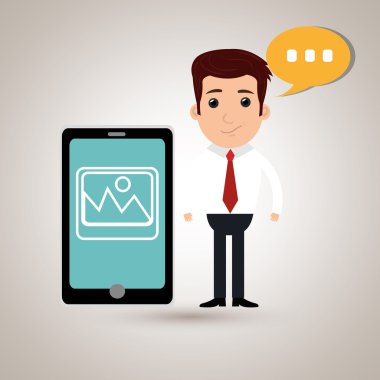 adam cep telefonu izole simgesi tasarım ile