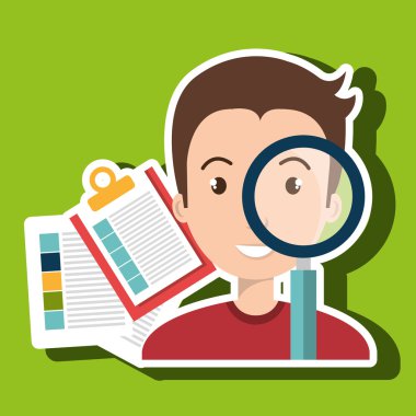 Erkekler ve kağıtları izole simgesi tasarım